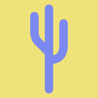 Thaïs Labouré, création de site web sur Calais - Logo cactus violet sur fond jaune